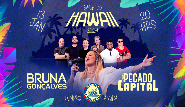 Baile do Hawai no Marilia Country Club