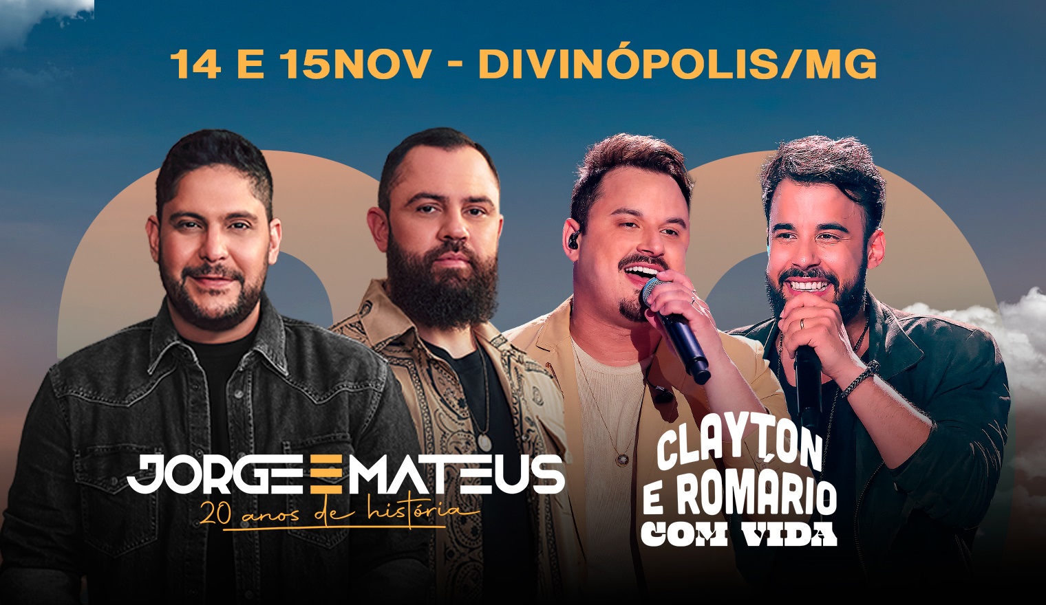 Jorge e Mateus em Divinópolis + Clayton e Romário com Vida